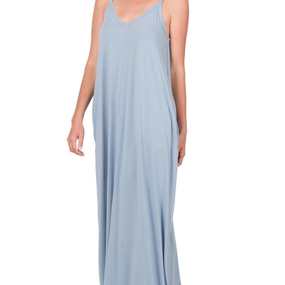 V-NECK CAMI MAXI DRESS